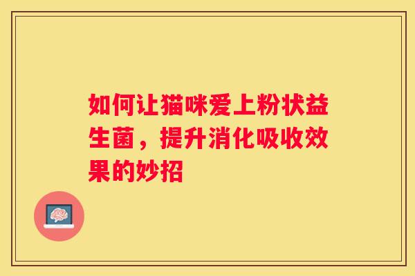 如何让猫咪爱上粉状益生菌，提升消化吸收效果的妙招
