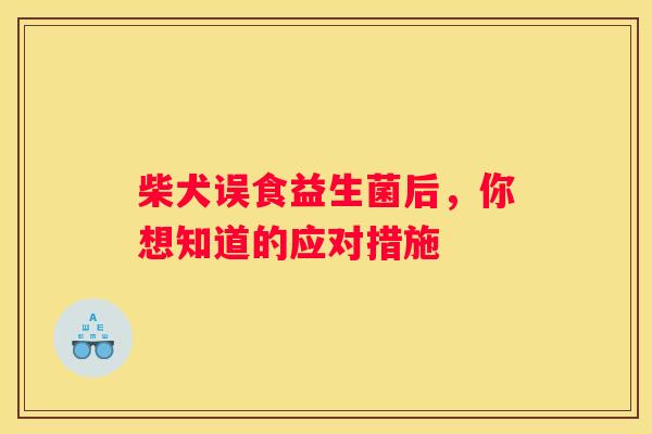 柴犬误食益生菌后，你想知道的应对措施